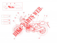 Decal and plate set voor MOTO GUZZI V7 II Racer ABS 2016